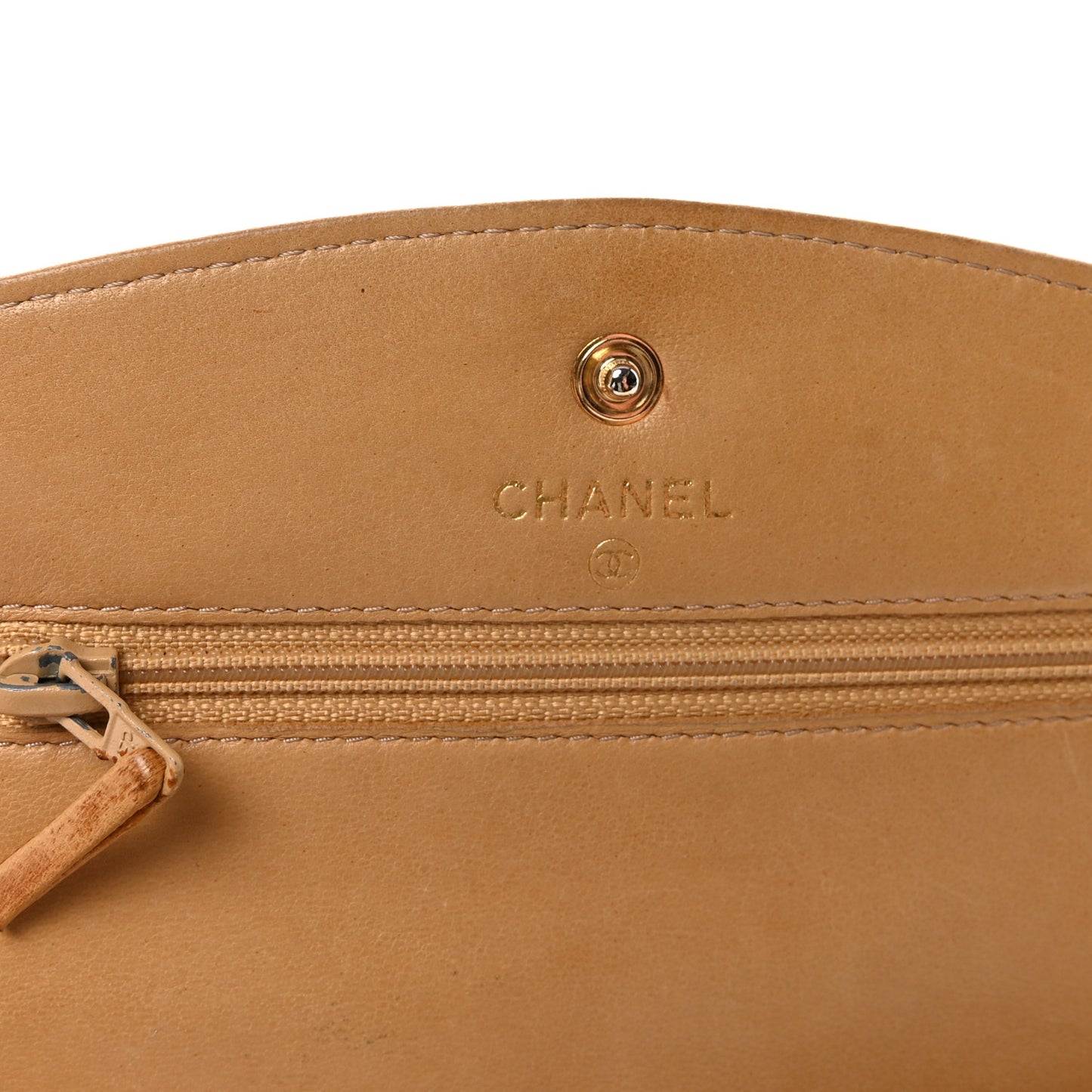 Caviar Timeless CC Wallet on Chain WOC Beige