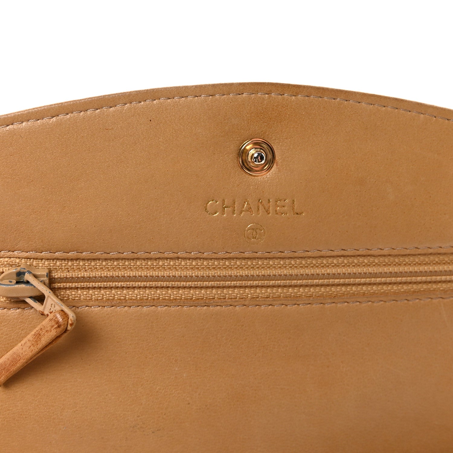 Chanel Caviar Timeless CC Wallet on Chain WOC Beige 6 of 12