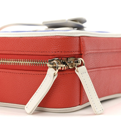 Chanel Caviar Quilted Small CC Filigree Vanity Case Blue White Red 9 of 11