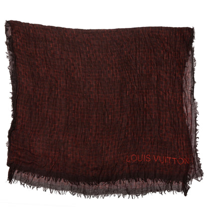 Louis Vuitton Cashmere Silk Etole Stole Damier Rouge 9 of 12