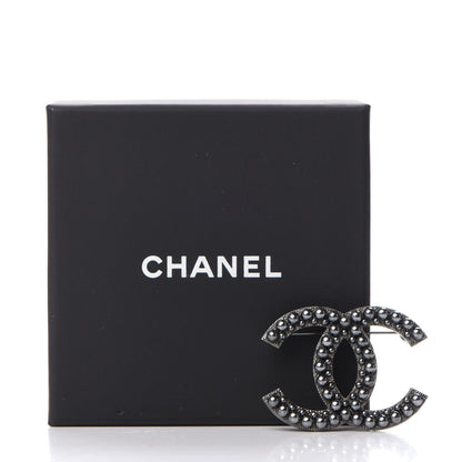 Chanel Ruthenium Pearl CC Brooch Dark Grey 5 of 5