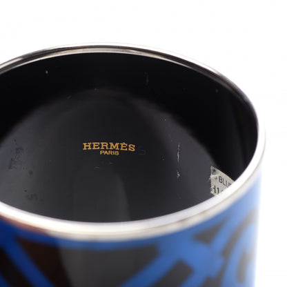 Hermes Enamel Printed Mega Wide Balcons du Guadalquivir Bracelet 62 Blue 4 of 6