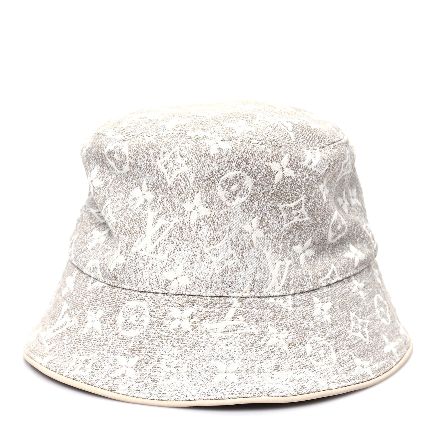 Louis Vuitton Monogram Denim Jacquard Bucket Hat S Beige 4 of 9