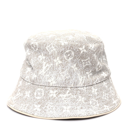 Louis Vuitton Monogram Denim Jacquard Bucket Hat S Beige 4 of 9