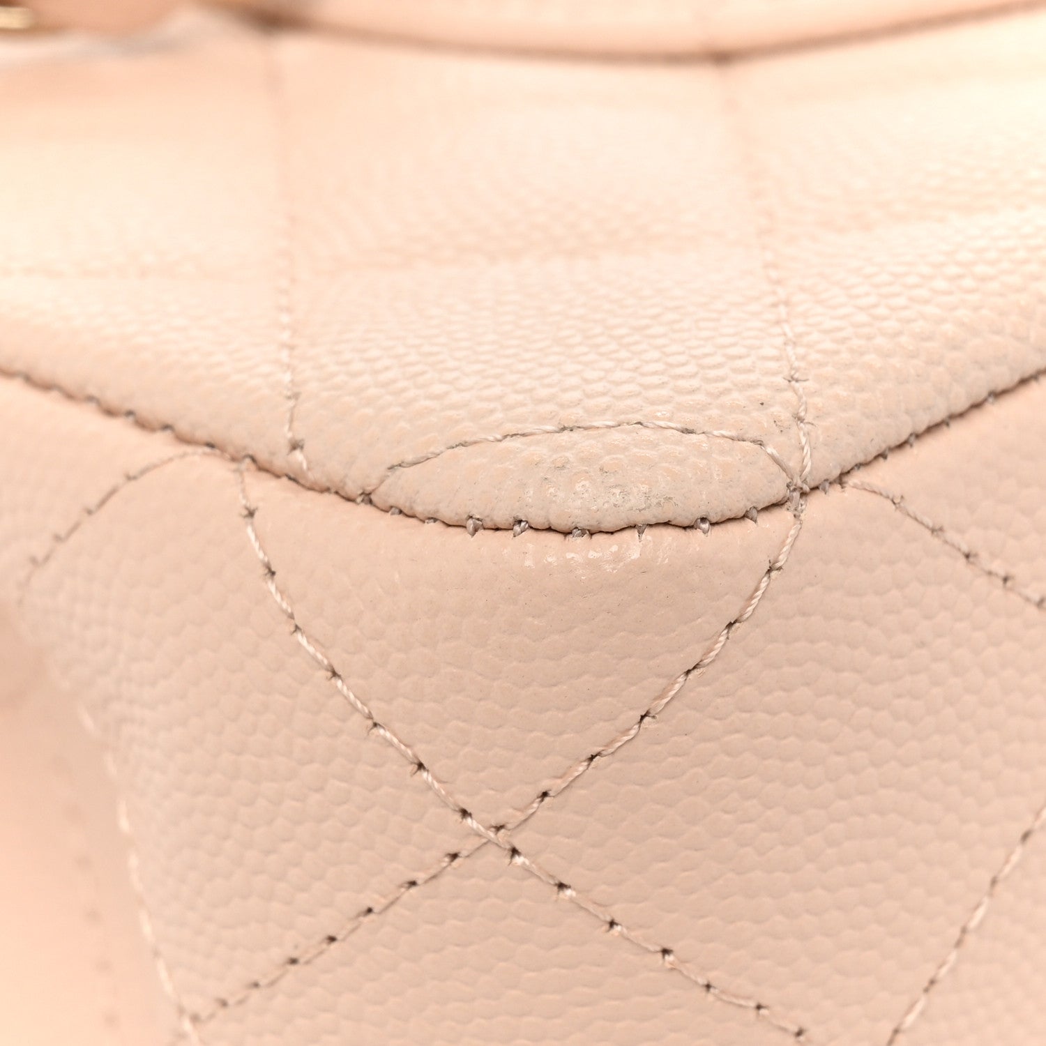 Chanel Caviar Quilted Medium Double Flap Light Beige 12 of 13
