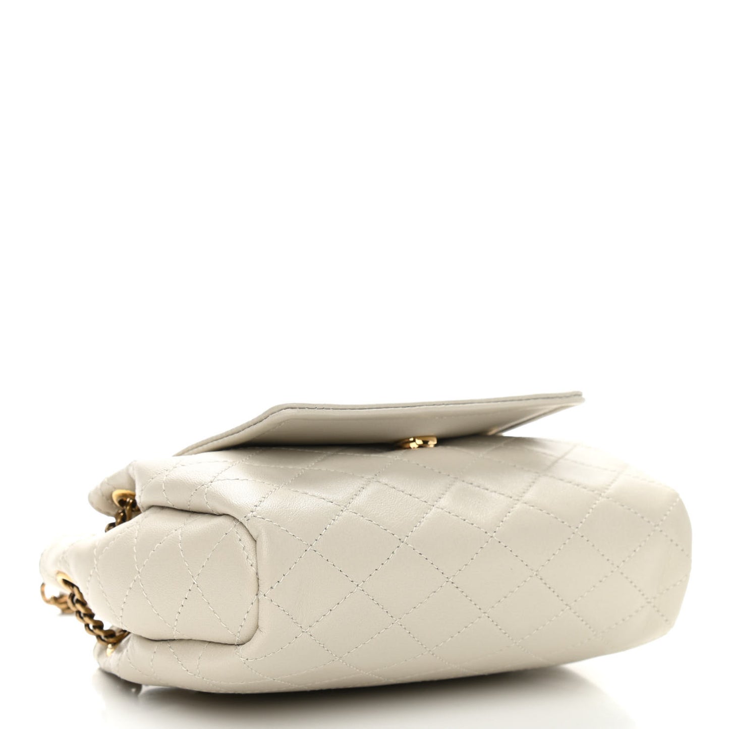 Lambskin Quilted Monogram Mini Nolita Blanc Vintage