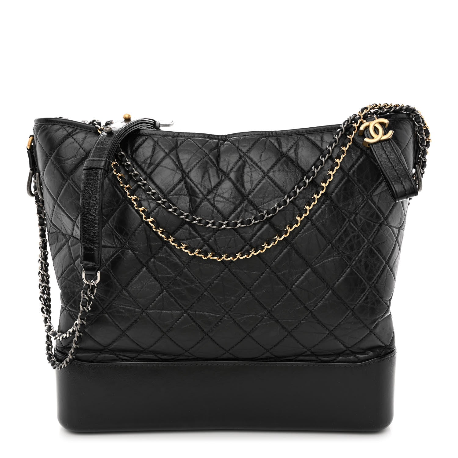 Chanel Aged Calfskin Quilted Maxi Gabrielle Hobo Black 1 of 12