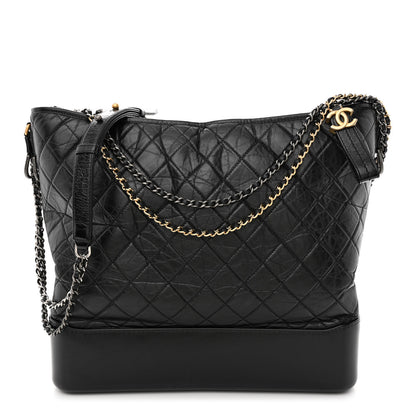Chanel Aged Calfskin Quilted Maxi Gabrielle Hobo Black 1 of 12