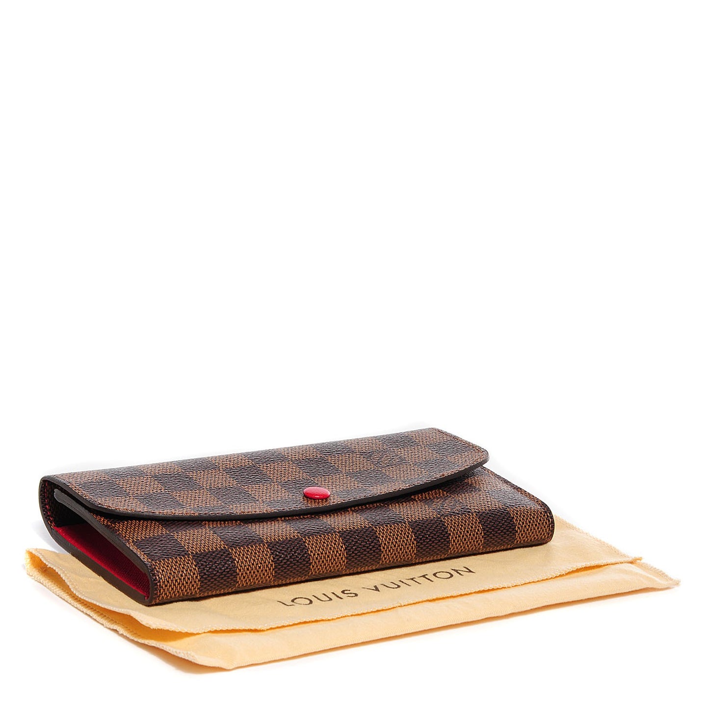 Damier Ebene Emilie Wallet Red