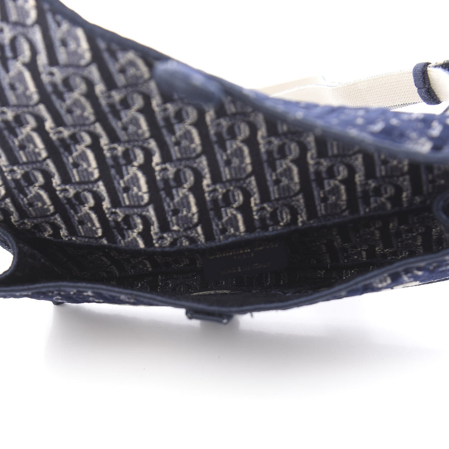 Velvet Oblique Saddle Belt Bag Blue