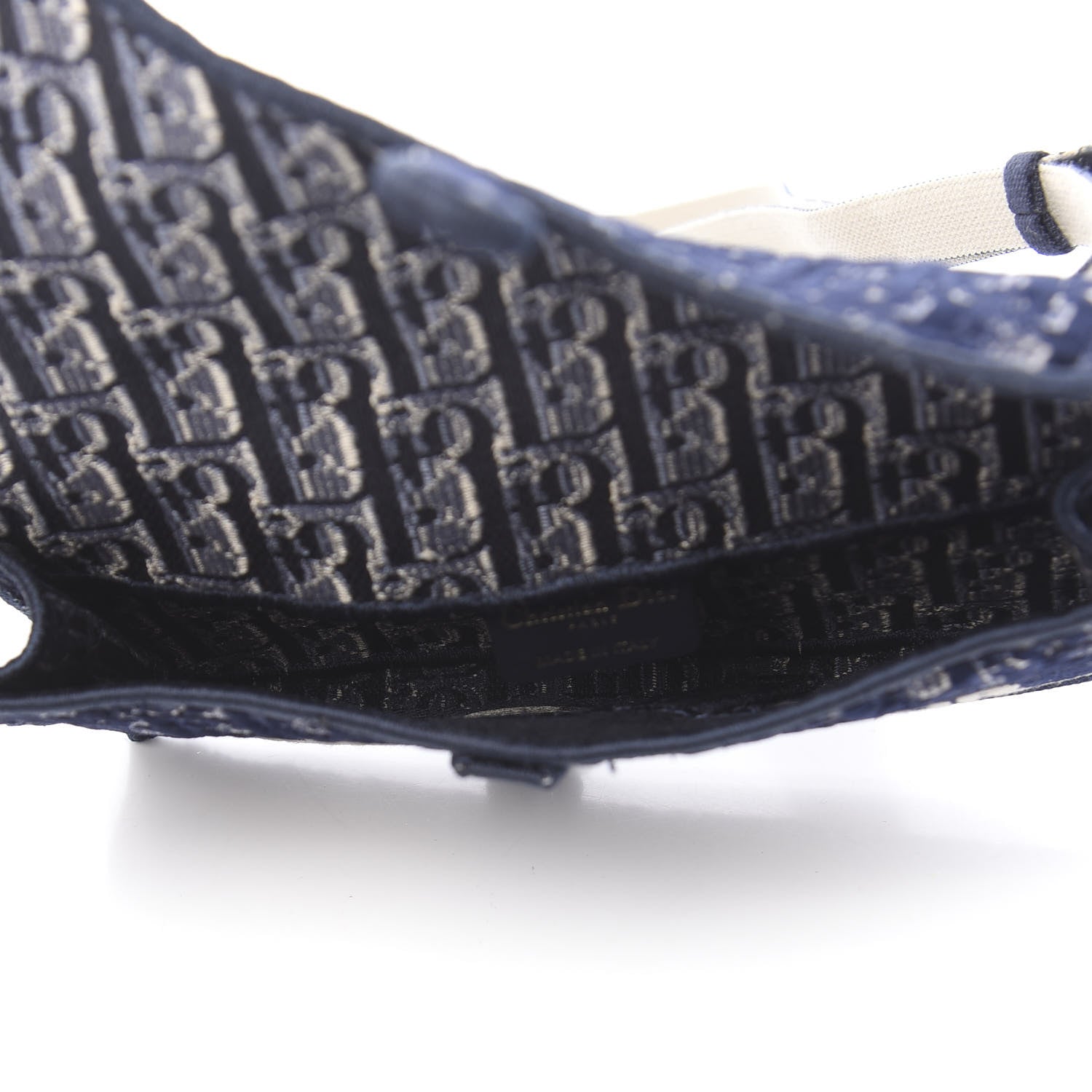 Christian Dior Velvet Oblique Saddle Belt Bag Blue 5 of 11