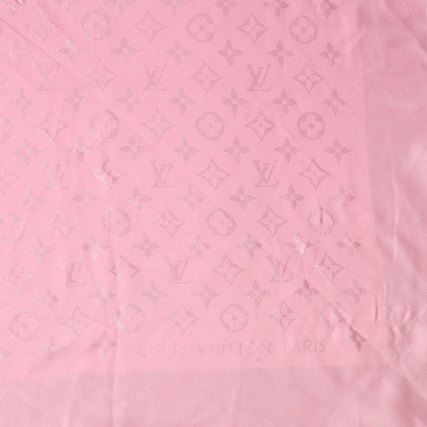 Silk Wool Monogram Shawl Corail