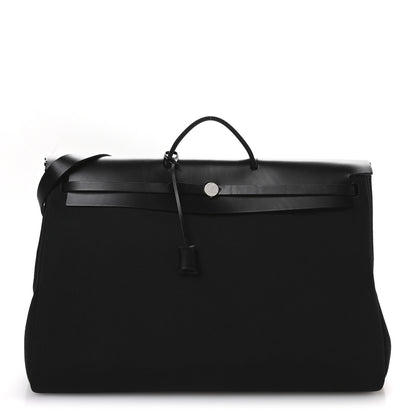 Hermes Military Toile Vache Hunter Herbag Cabin Zip Retourne 50 Black 1 of 10