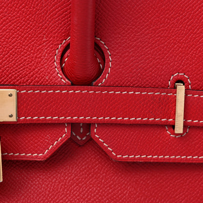 Hermes Epsom Candy Birkin 35 Rouge Casaque Bleu Thalassa 20 of 24