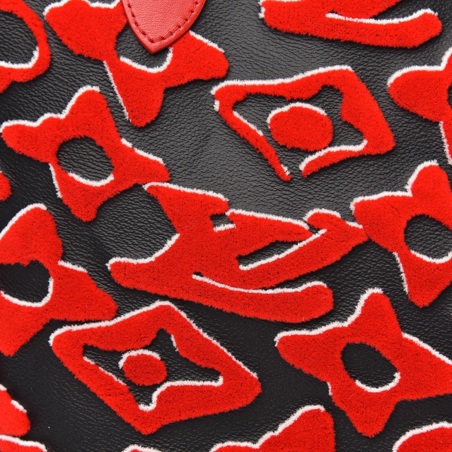 X UF Tufted Monogram Neverfull MM Black Red