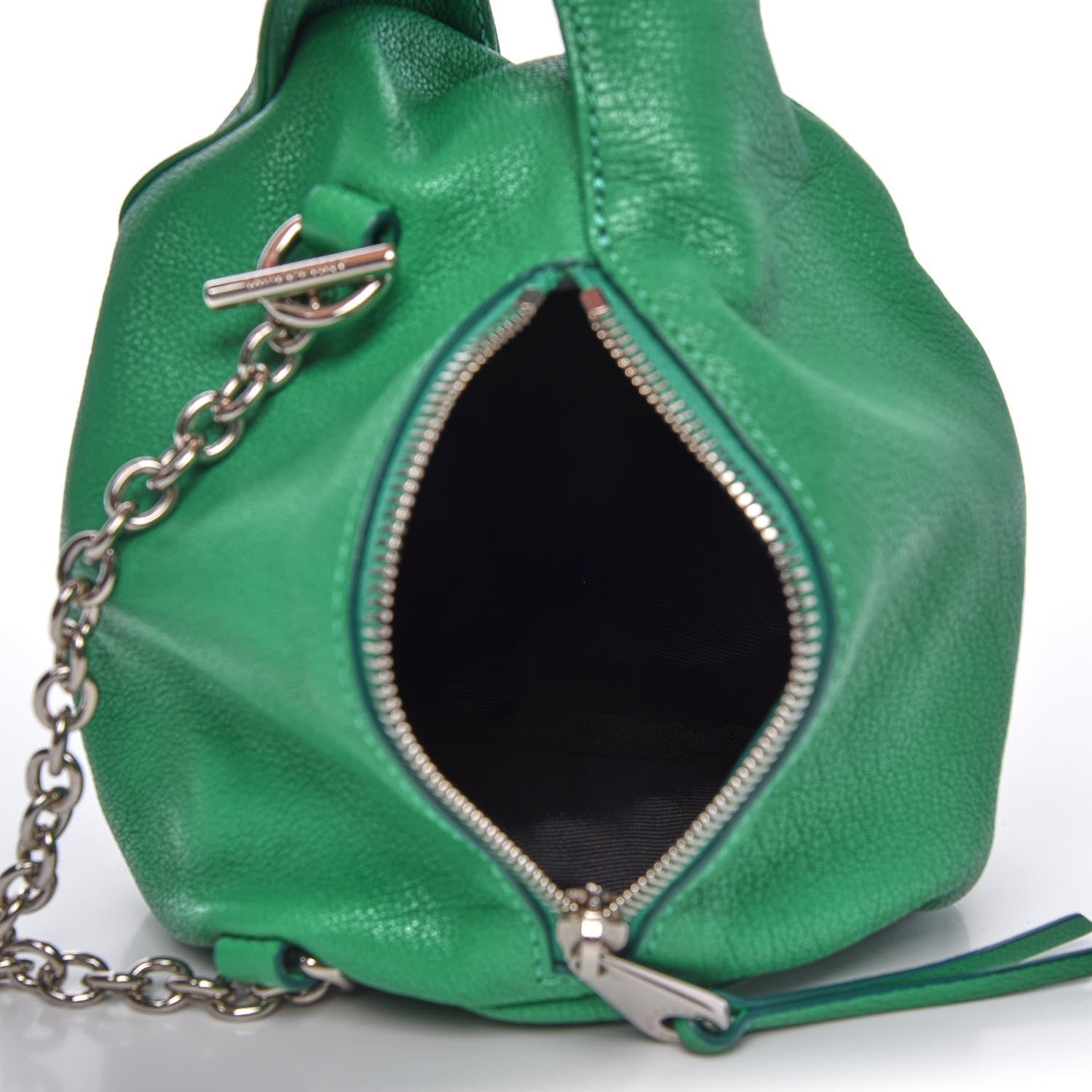 Mulberry Calfskin Georgia May Jagger Biker Pouch Emerald Green 5 of 9