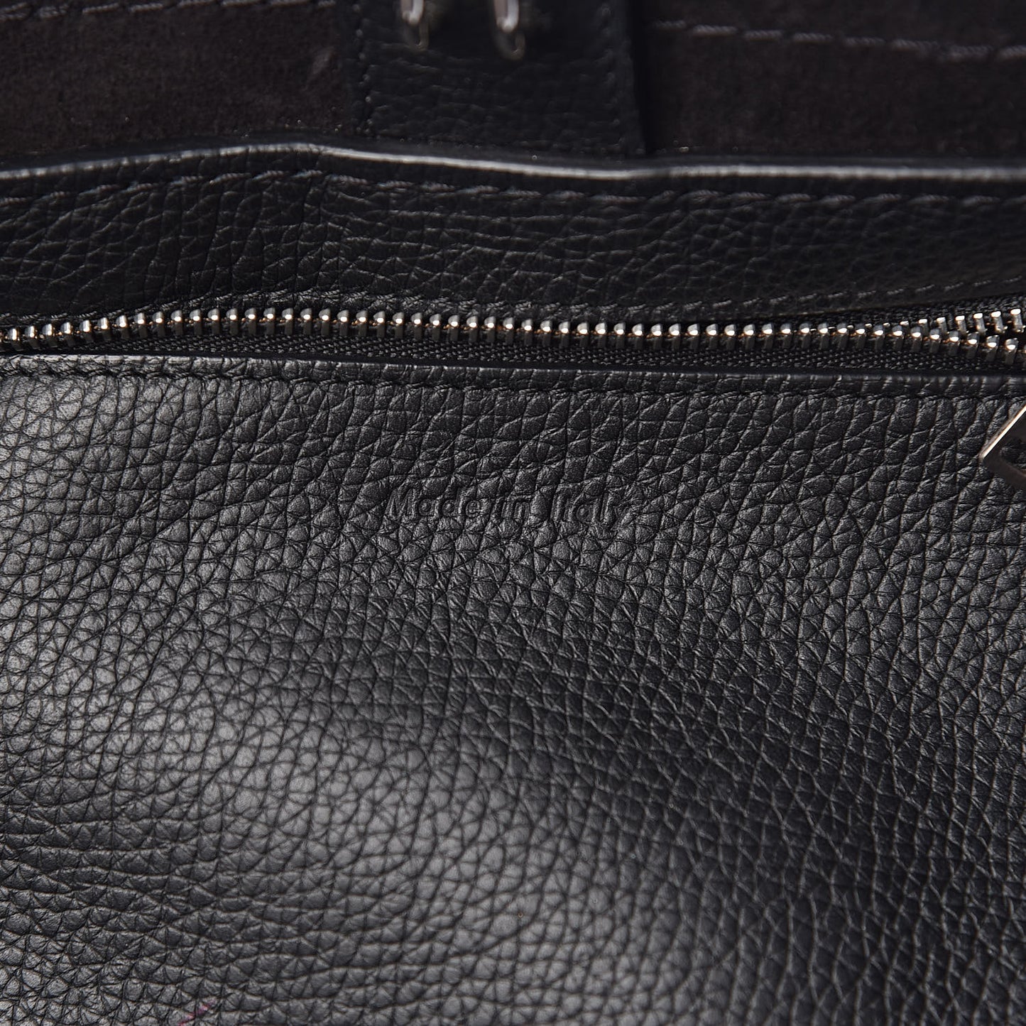 Supple Grained Calfskin Small Big Bag Black
