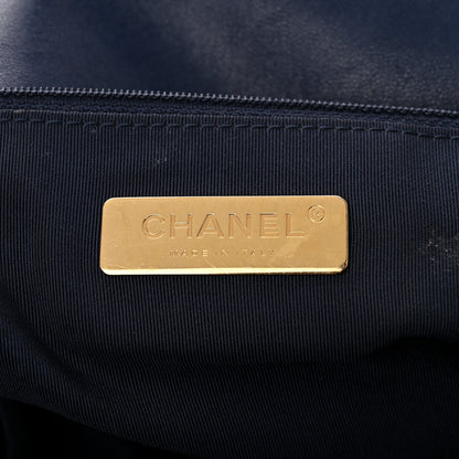 Chanel Goatskin Quilted Maxi Chanel 19 Flap Blue 7 of 13