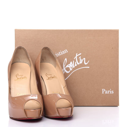 Christian Louboutin Patent New Very Prive 120 Pumps 35.5 Nude 10 of 13