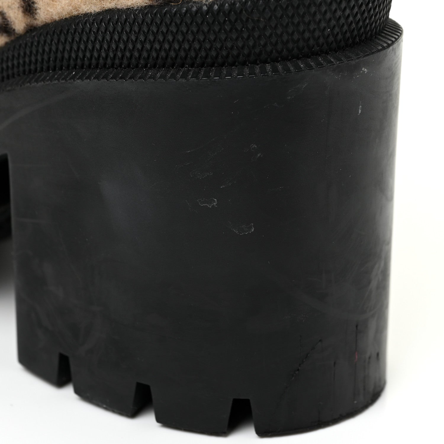 Gucci Covered Wool GG Monogram Womens Lace Up Combat Ankle Boots 38 Beige Ebony Black 28 of 36