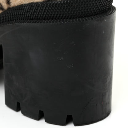 Gucci Covered Wool GG Monogram Womens Lace Up Combat Ankle Boots 38 Beige Ebony Black 28 of 36