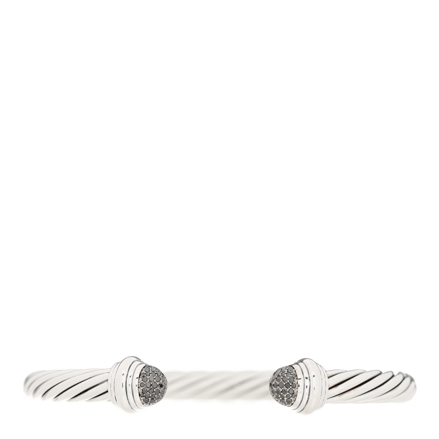 Sterling Silver Black Diamond 7mm Cable Classics Bracelet