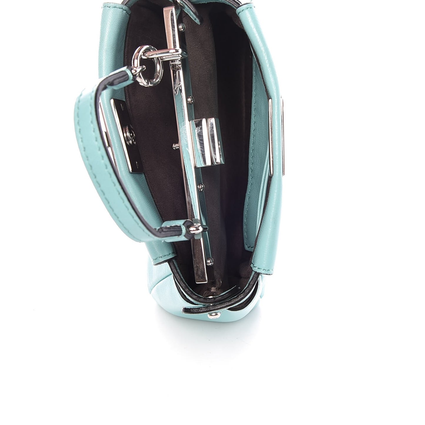 Shiny Nappa Micro Peekaboo Iconic Satchel Turchese Egiz