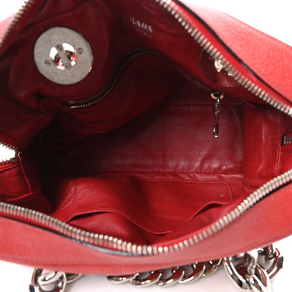 Prada Vitello Daino Chain Satchel Bag Lacca 5 of 9