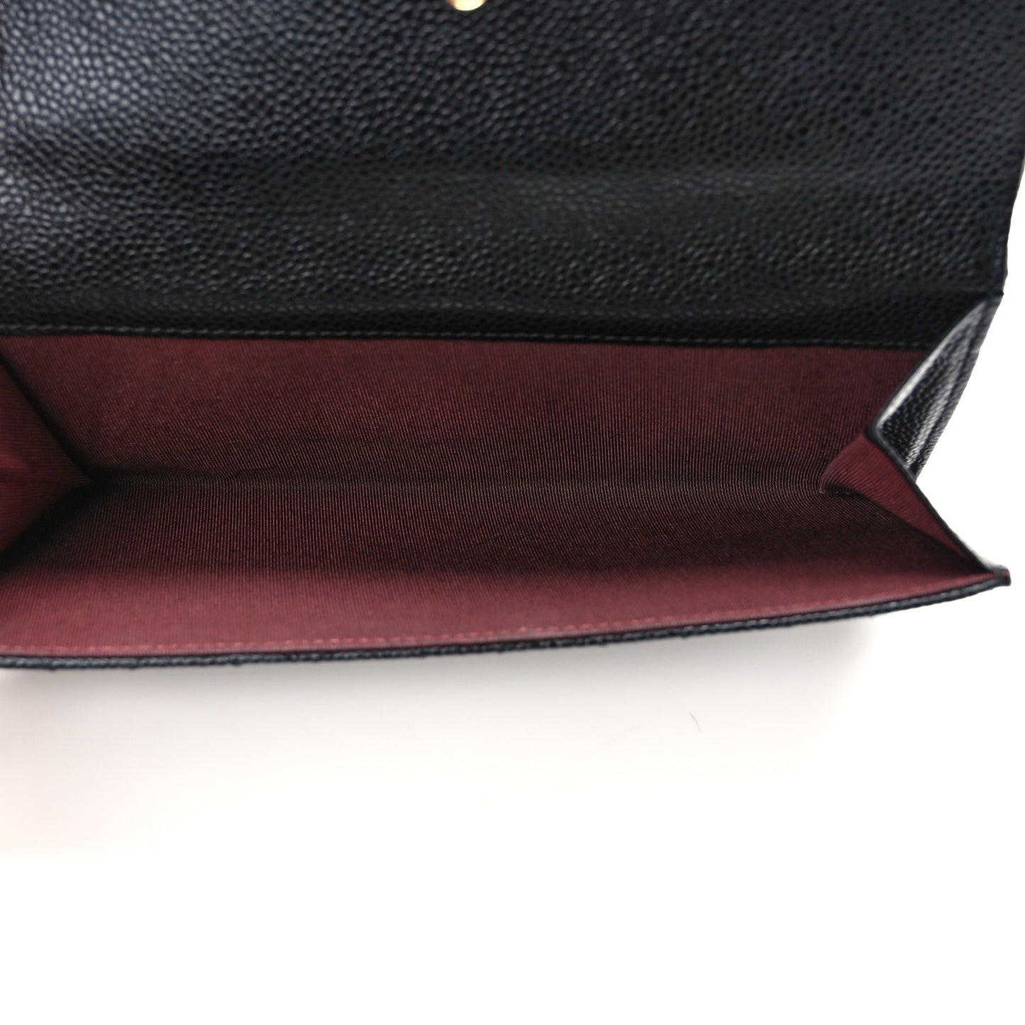 Caviar Quilted Long Flap Wallet Black
