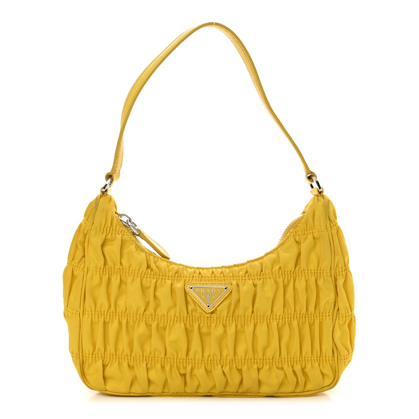Tessuto Nylon Gaufre Shoulder Bag Giallo