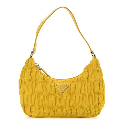 Prada Tessuto Nylon Gaufre Shoulder Bag Giallo 1 of 14