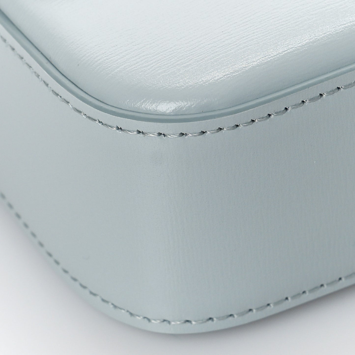 Shiny Calfskin Triomphe Shoulder Bag Soft Blue