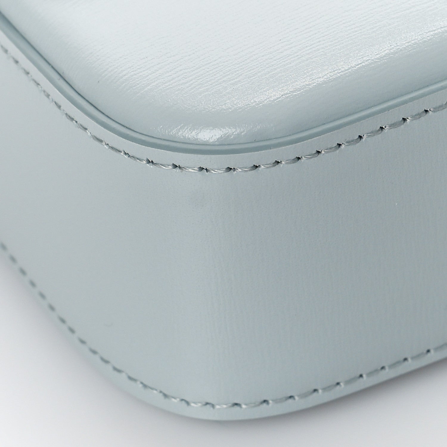 Celine Shiny Calfskin Triomphe Shoulder Bag Soft Blue 8 of 10