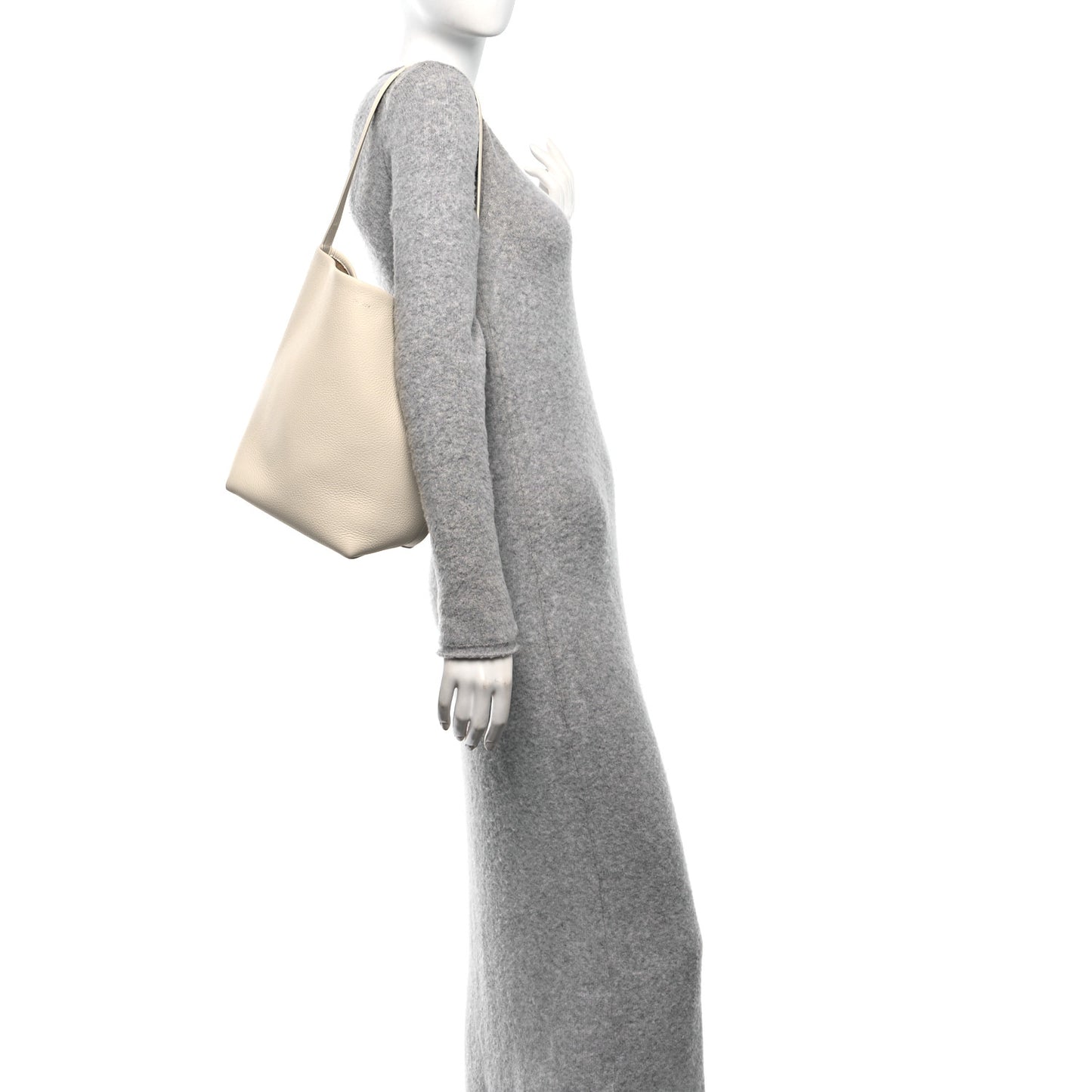 Grained Calfskin Medium N/S Park Tote Ivory
