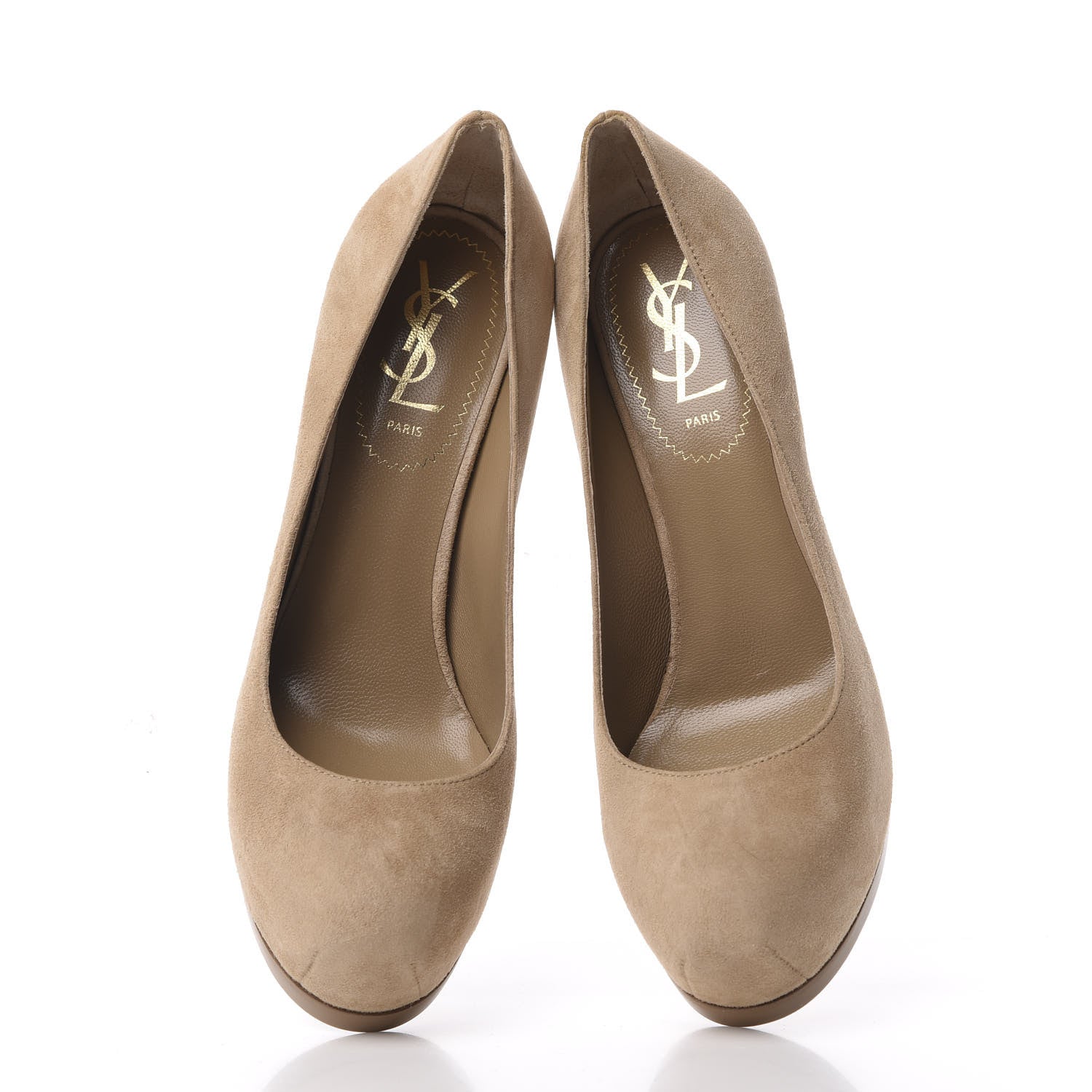 Saint Laurent Suede Tribtoo 105 Platform Pumps 36.5 Beige 5 of 11