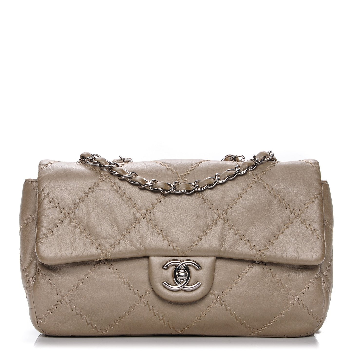 Calfskin Ultimate Stitch Flap Gold