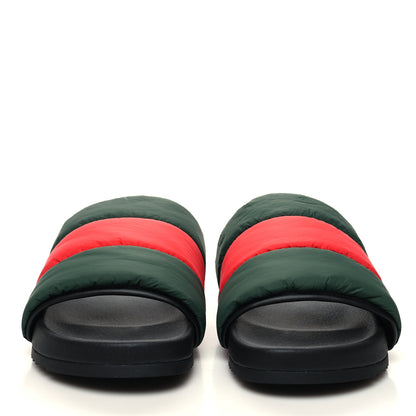 Gucci Nylon Web Mens Slide Sandals 11 Black Green Red 2 of 9