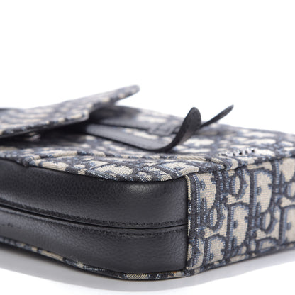 Christian Dior Oblique Saddle Pouch Blue 6 of 9