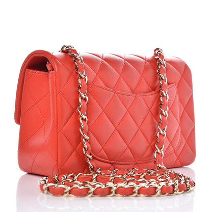 Chanel Lambskin Quilted Mini Rectangular Flap Red 3 of 8