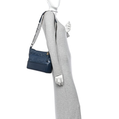 Chanel Aged Calfskin Quilted Medium Gabrielle Hobo Blue 2 of 10