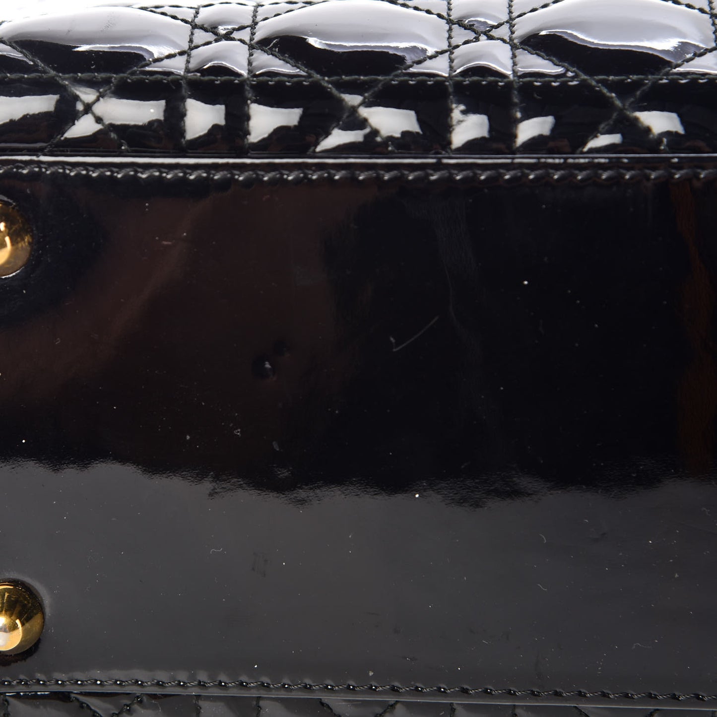 Patent Cannage Large Lady Dior Black