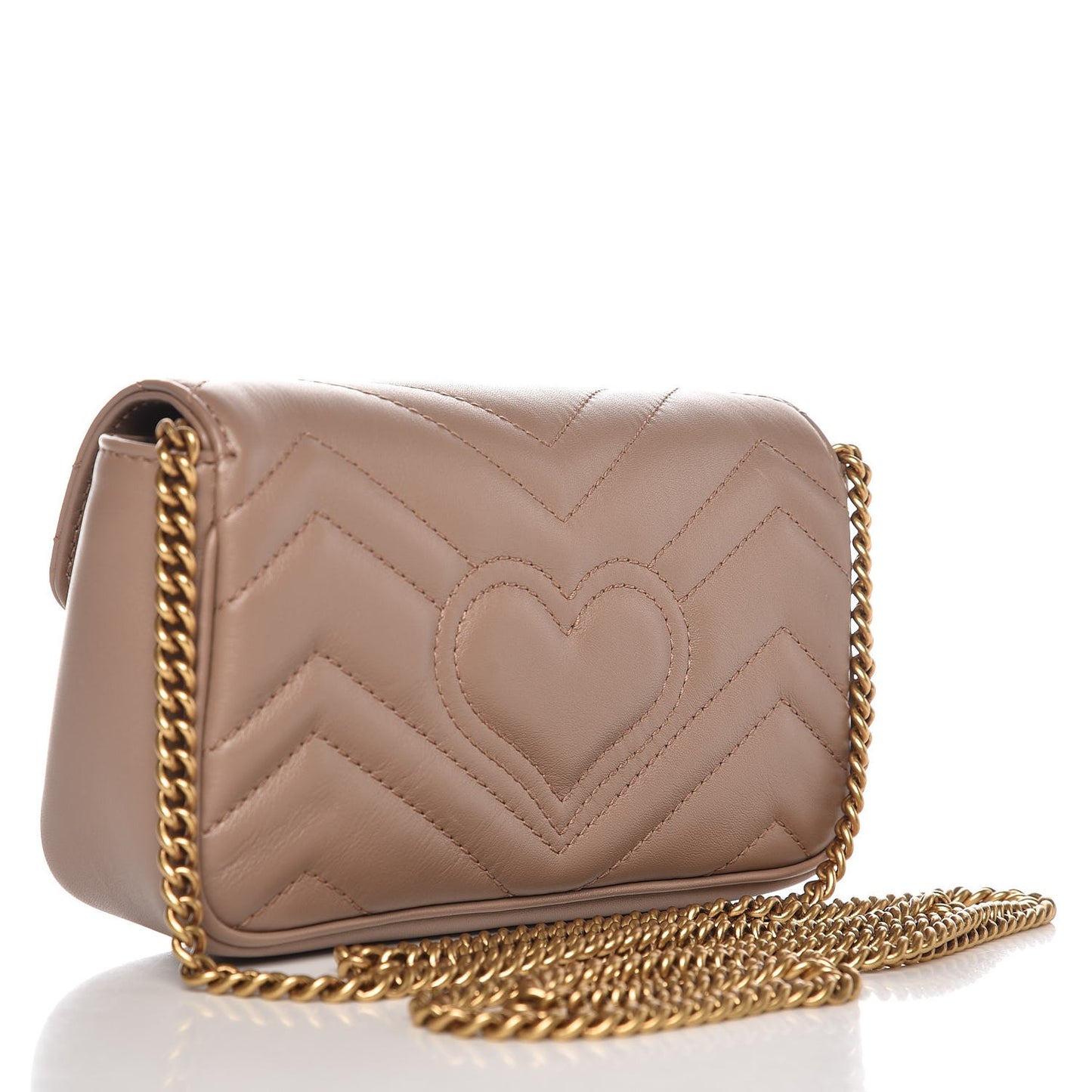 Calfskin Matelasse Super Mini GG Marmont Shoulder Bag Porcelain Rose