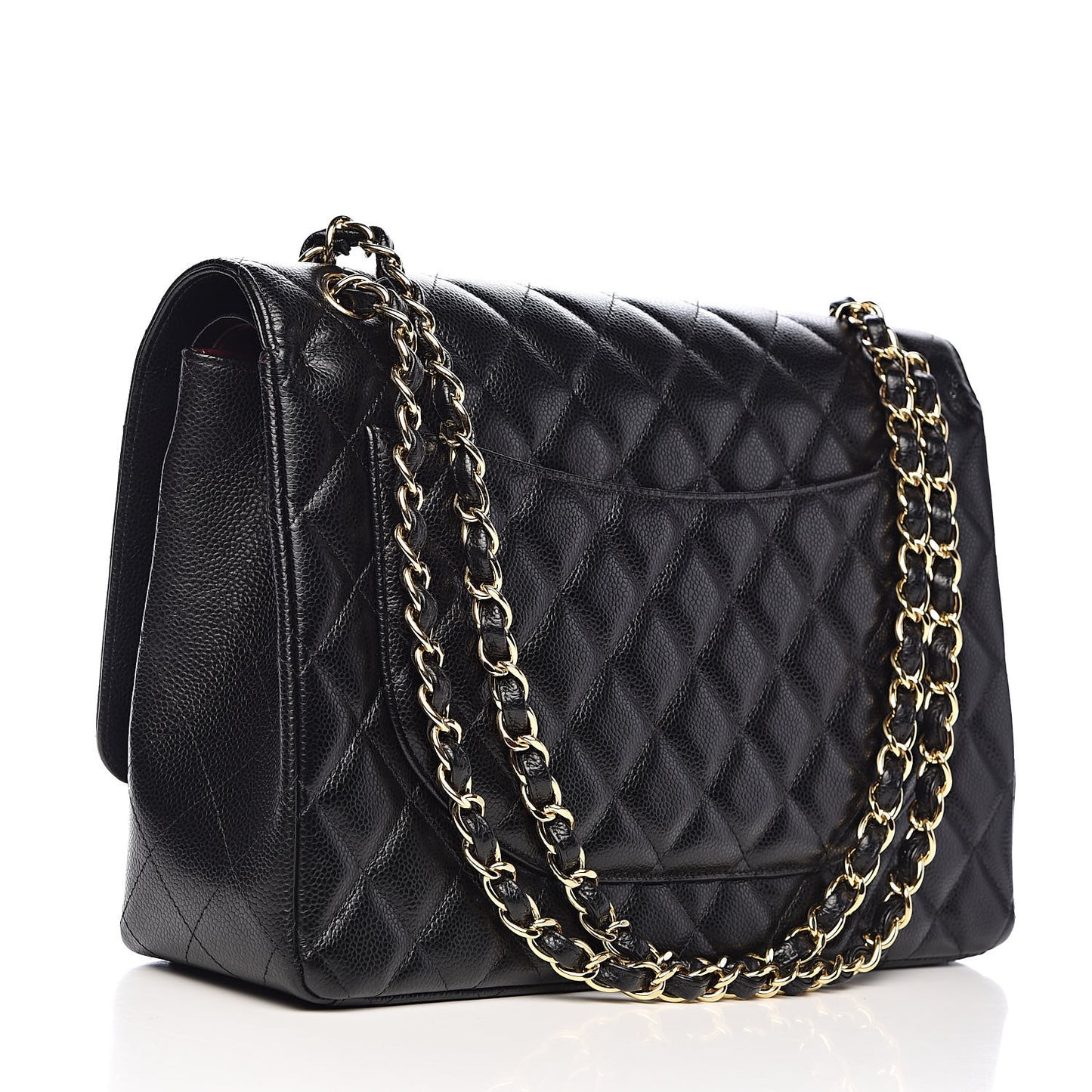 Caviar Quilted Maxi Double Flap Black