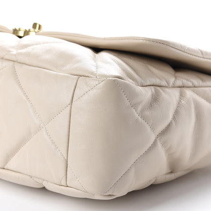 Chanel Goatskin Quilted Maxi Chanel 19 Flap Beige 8 of 12