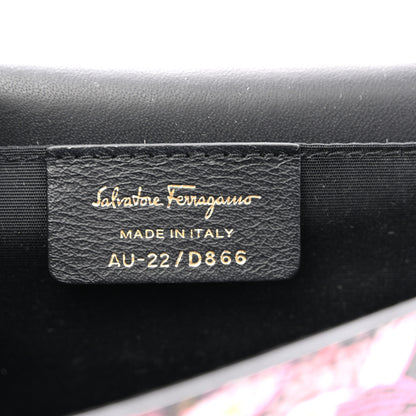 Salvatore Ferragamo Grained Calfskin Batik Printed Gancini Mini Top Handle Crossbody Bag Multicolor 6 of 10