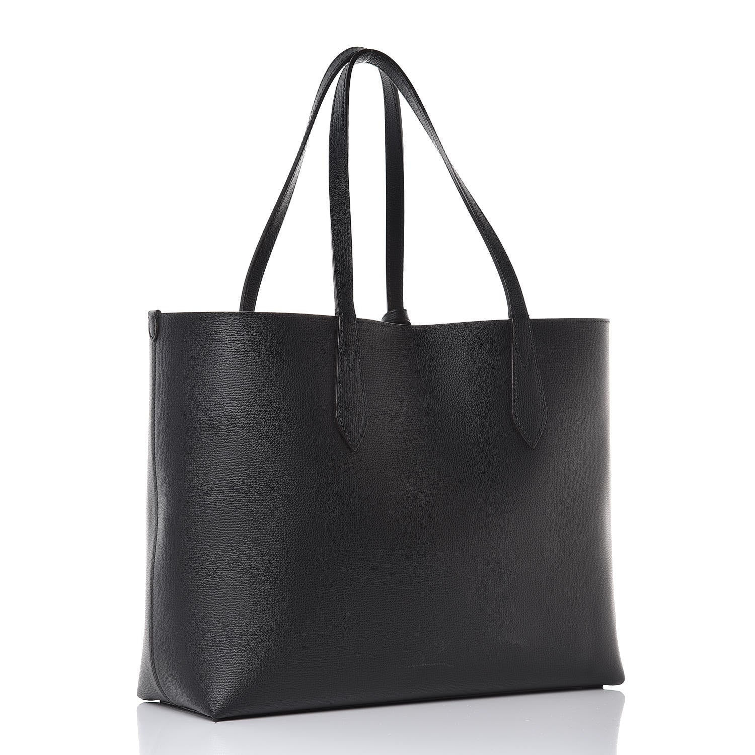 Burberry Grainy Calfskin Haymarket Check Medium Reversible Tote Black 6 of 30