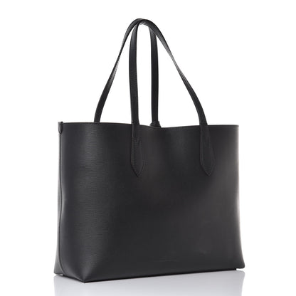 Burberry Grainy Calfskin Haymarket Check Medium Reversible Tote Black 6 of 30