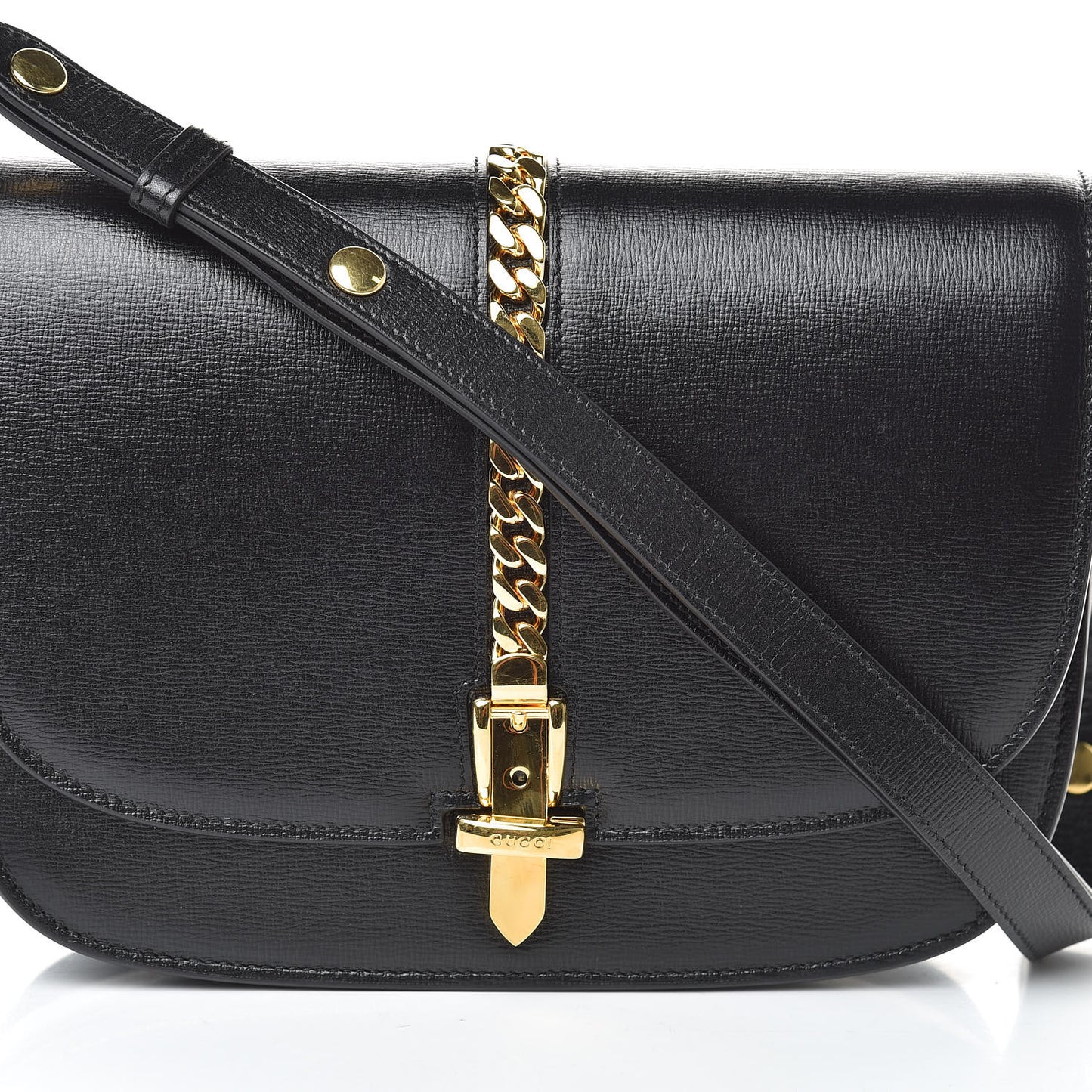 Azalea Calfskin Small Sylvie 1969 Flap Messenger Bag Black