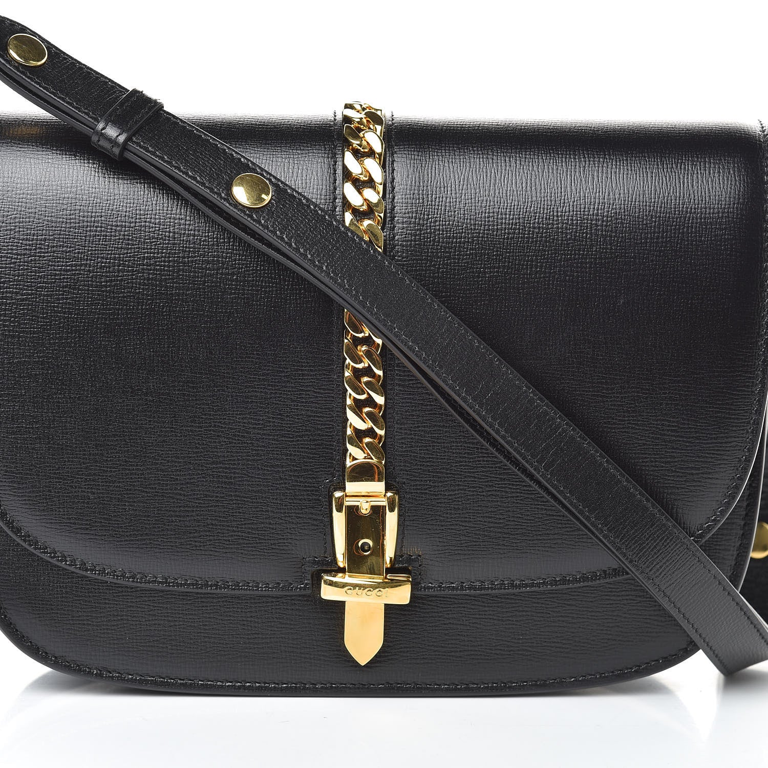 Gucci Azalea Calfskin Small Sylvie 1969 Flap Messenger Bag Black 5 of 10