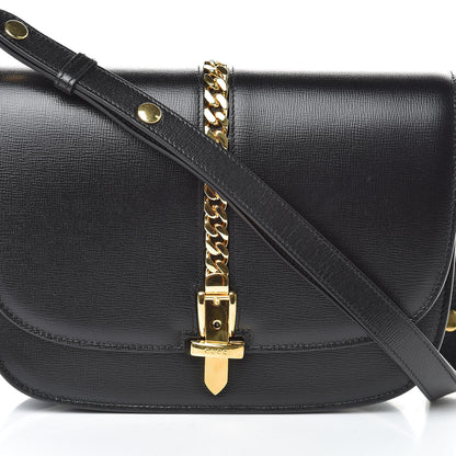 Gucci Azalea Calfskin Small Sylvie 1969 Flap Messenger Bag Black 5 of 10